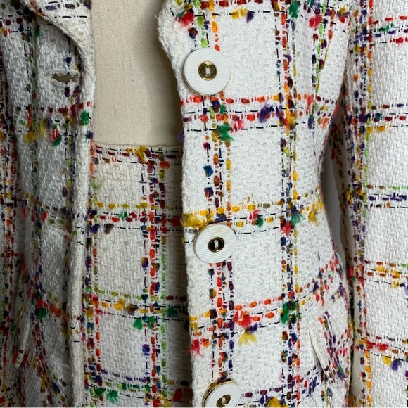 Doncaster Vintage Multicolor Tweed Plaid 2 Piece Skirt Suit Set - Picture 8 of 14